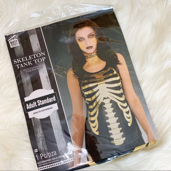 suit yourself Tops - Skeleton Black and Gold Tank Top